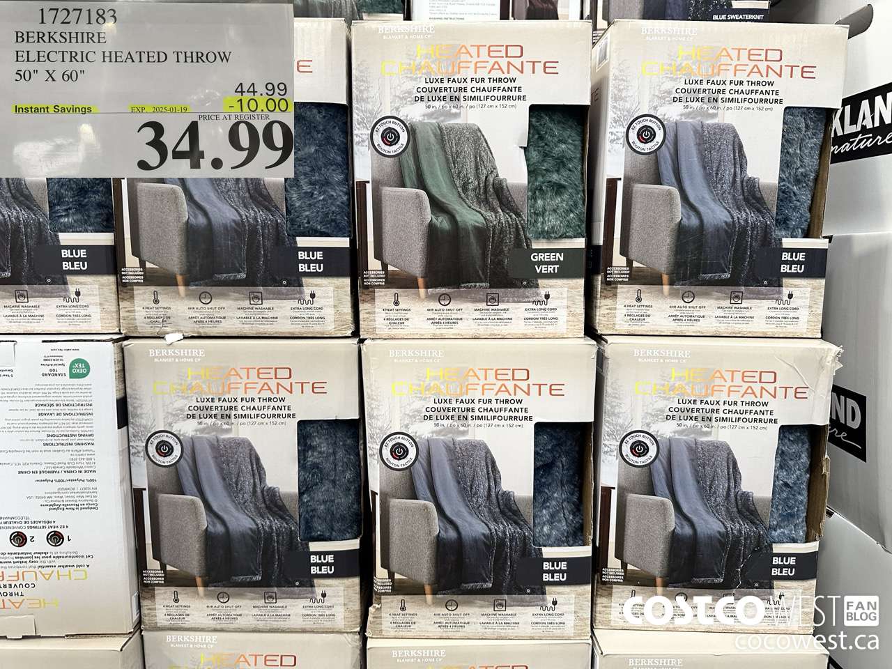 1727183 BERKSHIRE ELECTRIC HEATED THROW 50