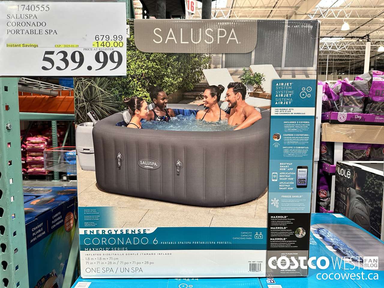 1740555 BESTWAY PORTABLE SPA CORONADO ($140.00 INSTANT SAVINGS EXPIRES ON 2025-01-19) $539.99
