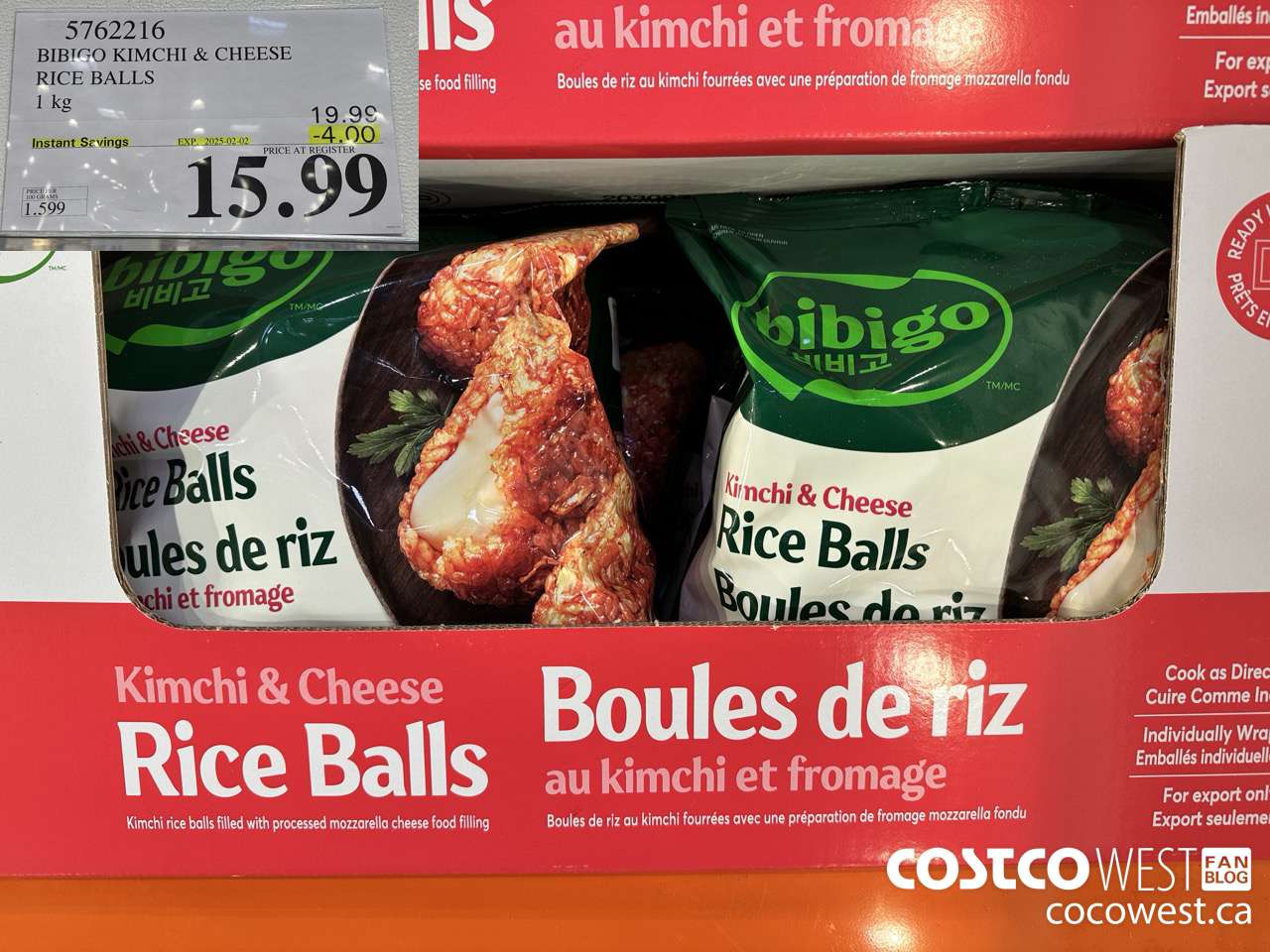 5762216 BIBIGO KIMCHI & CHEESE RICE BALLS 1 KG ($4.00 INSTANT SAVINGS EXPIRES ON 2025-02-02) $15.99