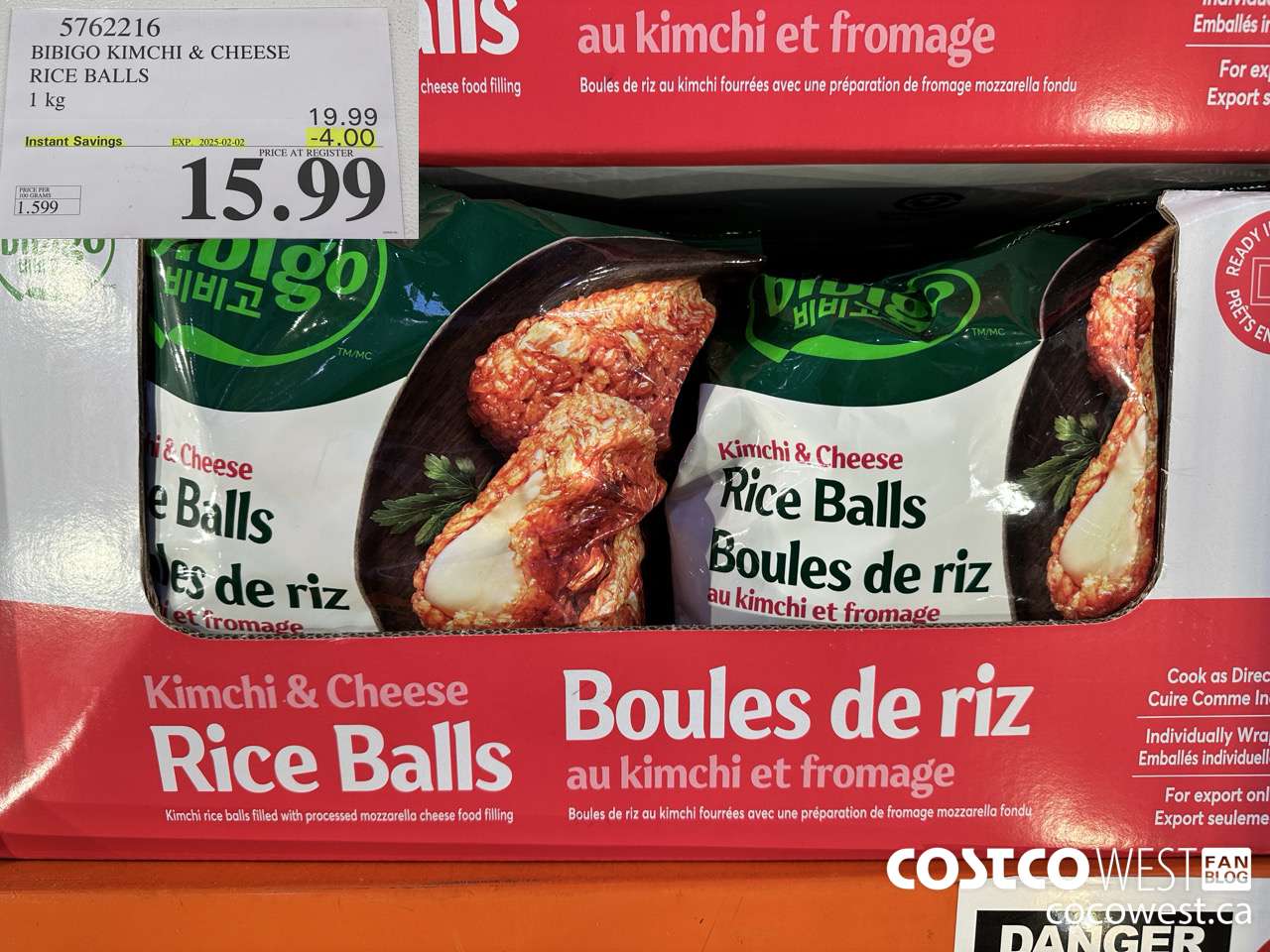 5762216 BIBIGO KIMCHI & CHEESE RICE BALLS 1 KG ($4.00 INSTANT SAVINGS EXPIRES ON 2025-02-02) $15.99