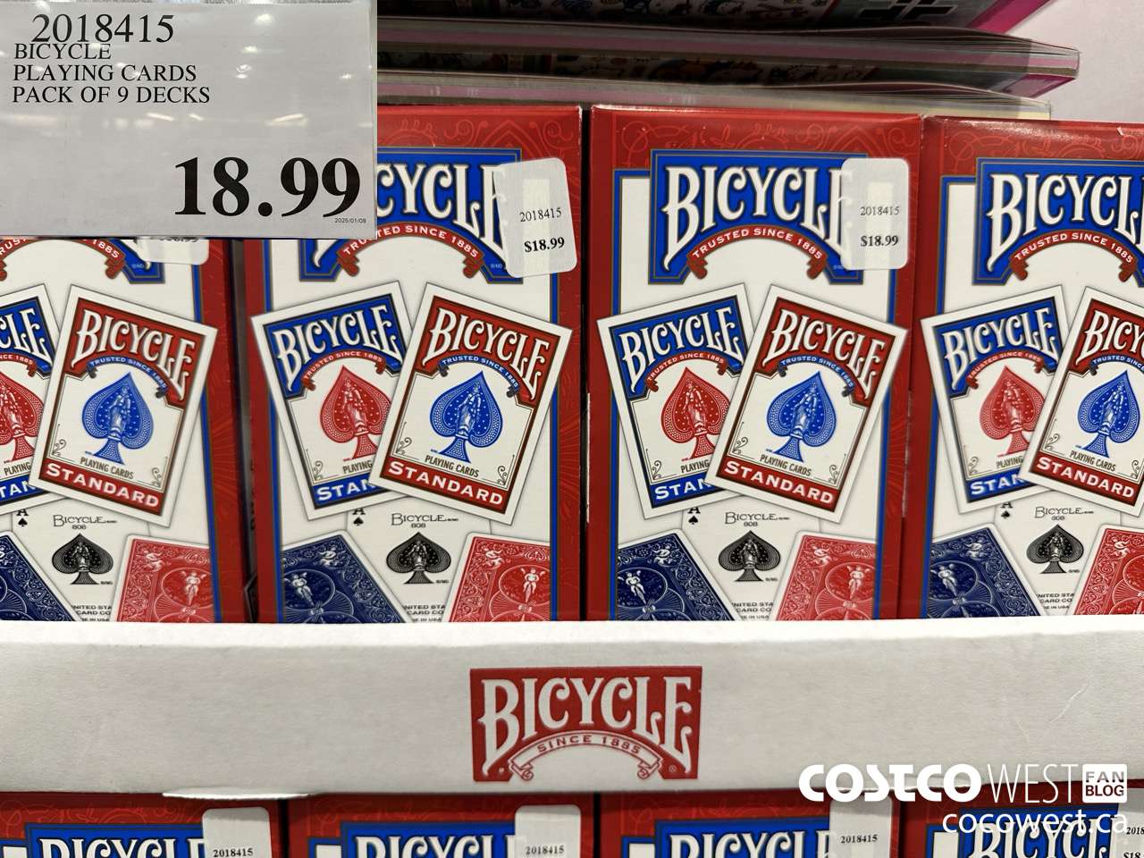2018415 BICYCLE PLAYING CARDS PACK OF 9 DECKS $18.99