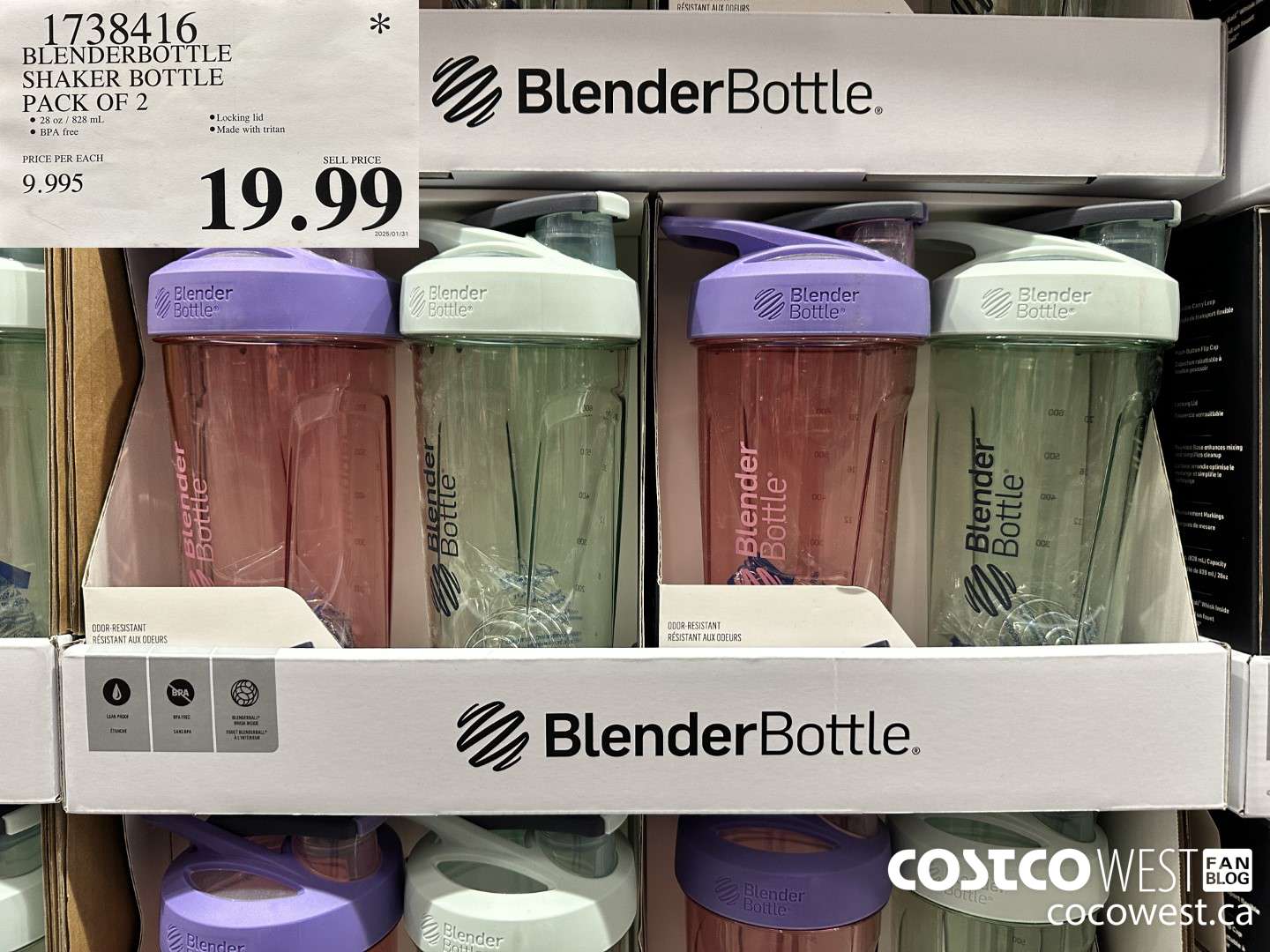 1738416 BLENDERBOTTLE SHAKER BOTTLE PACK OF 2 $19.99