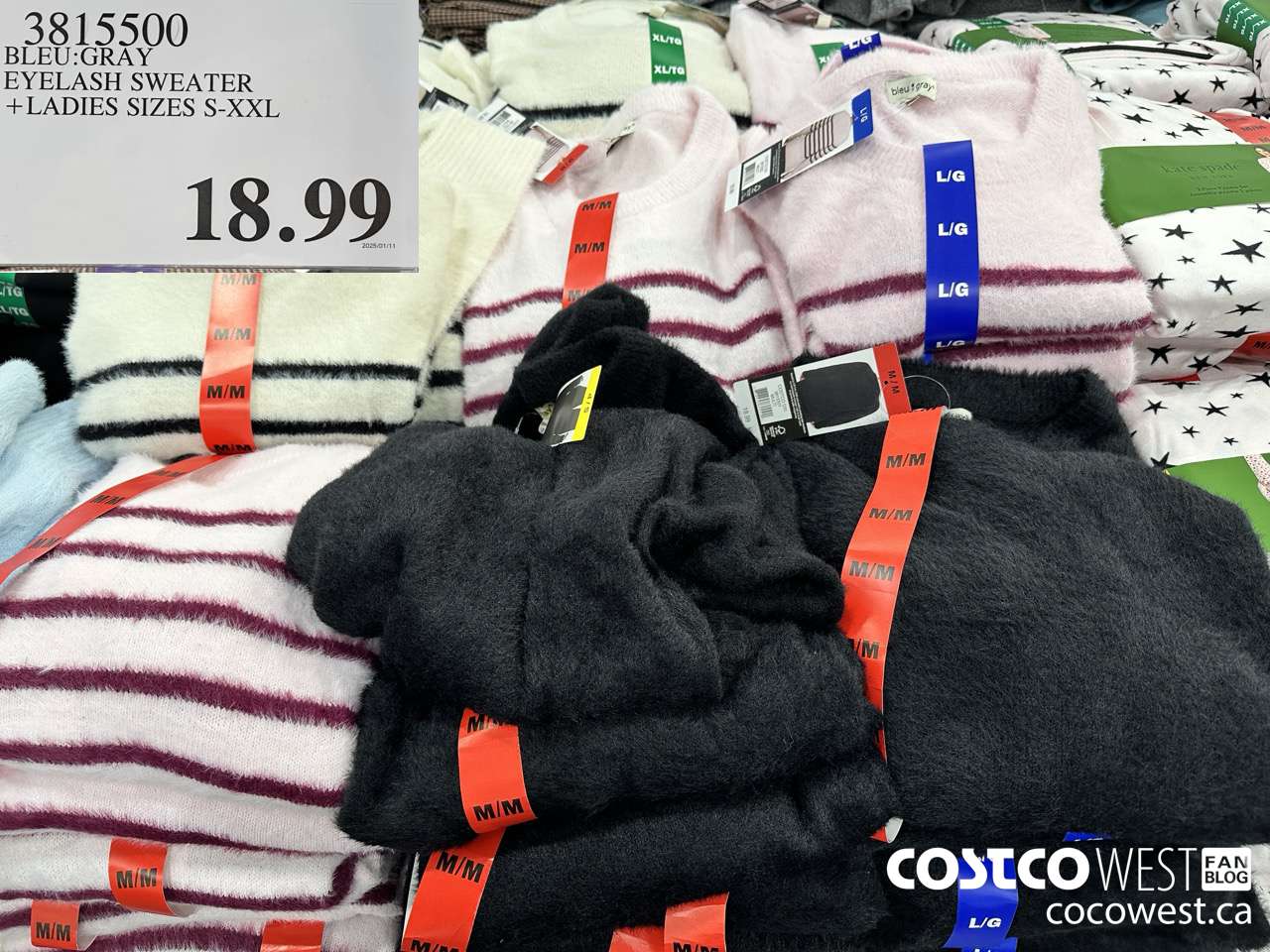 3815500 BLEU:GRAY EYELASH SWEATER LADIES SIZES S-XXL $18.99