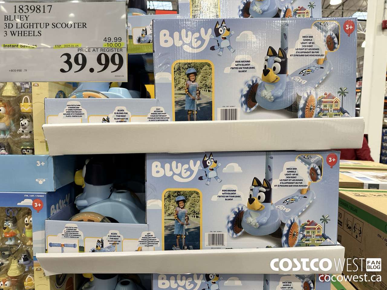 1839817 BLUEY 3D LIGHTUP SCOOTER 3 WHEELS ($10.00 INSTANT SAVINGS EXPIRES ON 2025-01-05) $39.99