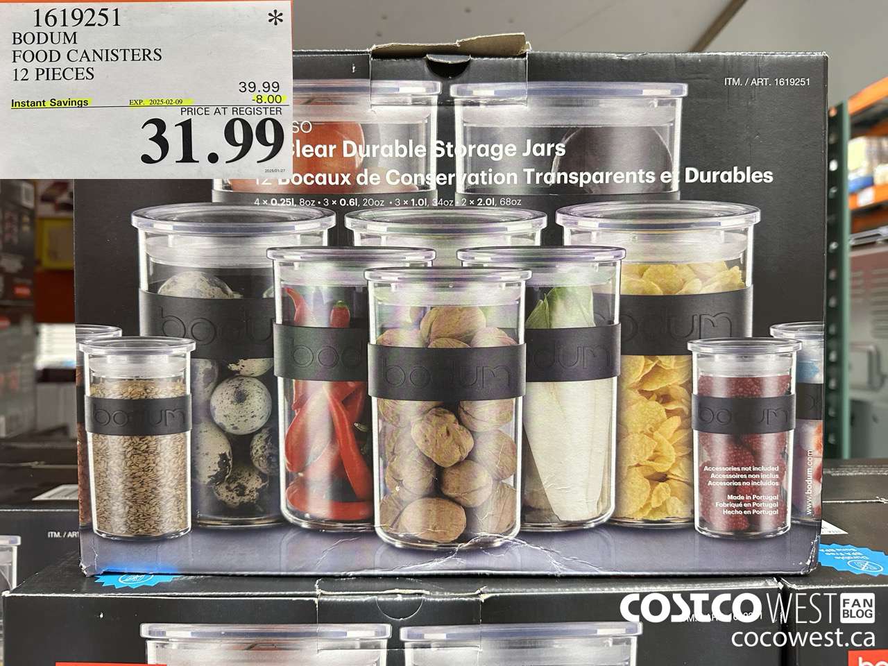 1619251 BODUM FOOD CANISTERS 12 PIECES ($8.00 INSTANT SAVINGS EXPIRES ON 2025-02-09) $31.99