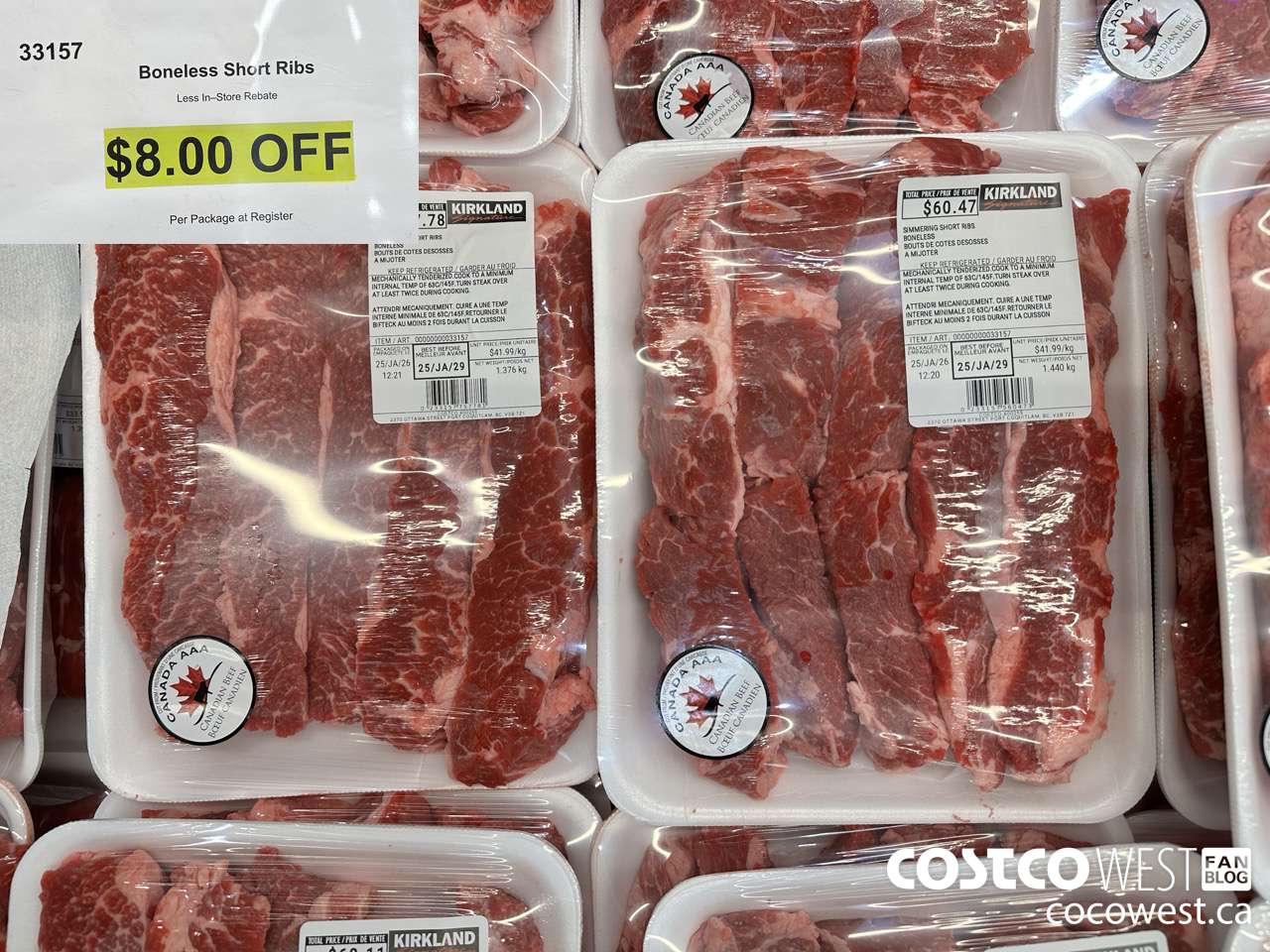 33157 BONELESS SHORT RIBS ($8.00 INSTANT SAVINGS)