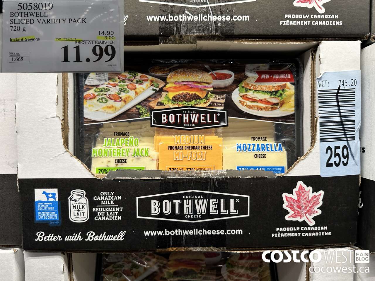 5058019 BOTHWELL SLICED VARIETY PACK 720 g ($3.00 INSTANT SAVINGS EXPIRES ON 2025-01-12) $11.99