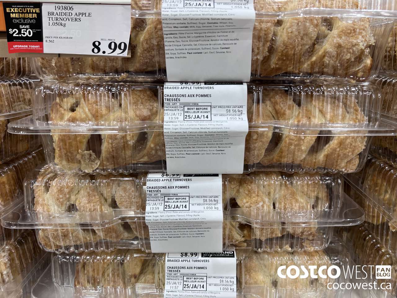 193806 BRAIDED APPLE TURNOVERS 1.050kg ($2.50 INSTANT SAVINGS EXPIRES ON 2025-01-19) $8.99