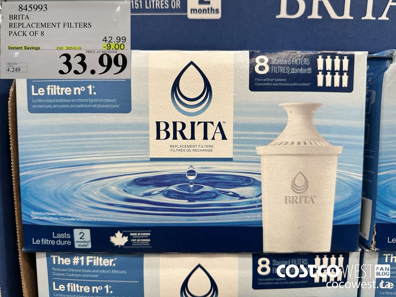 845993 BRITA REPLACEMENT FILTERS PACK OF 8 ($9.00 INSTANT SAVINGS EXPIRES ON 2025-01-19) $33.99