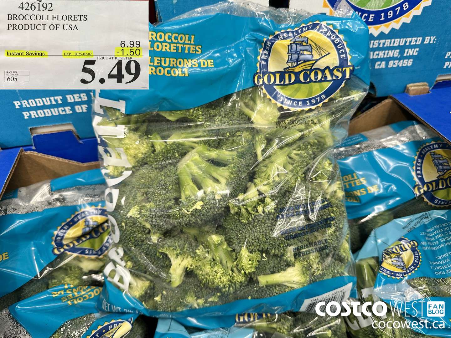 426192 BROCCOLI FLORETS PRODUCT OF USA ($1.50 INSTANT SAVINGS EXPIRES ON 2025-02-02) $5.49