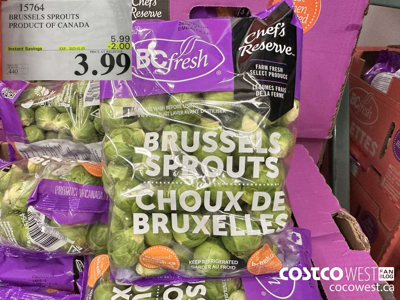 15764 BRUSSELS SPROUTS PRODUCT OF CANADA ($2.00 INSTANT SAVINGS EXPIRES ON 2025-01-05) $3.99