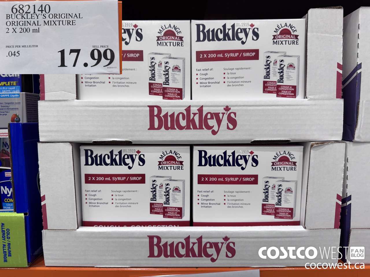 682140 BUCKLEY'S ORIGINAL MIXTURE 2 X 200ML $17.99