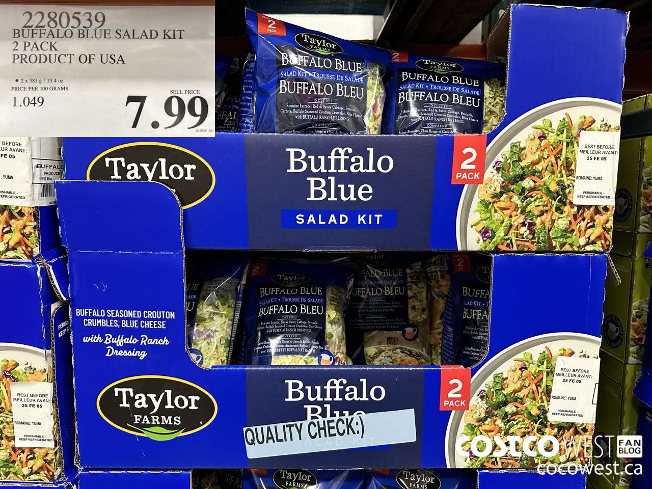 2280539 BUFFALO BLUE SALAD KIT 2 PACK PRODUCT OF USA $7.99