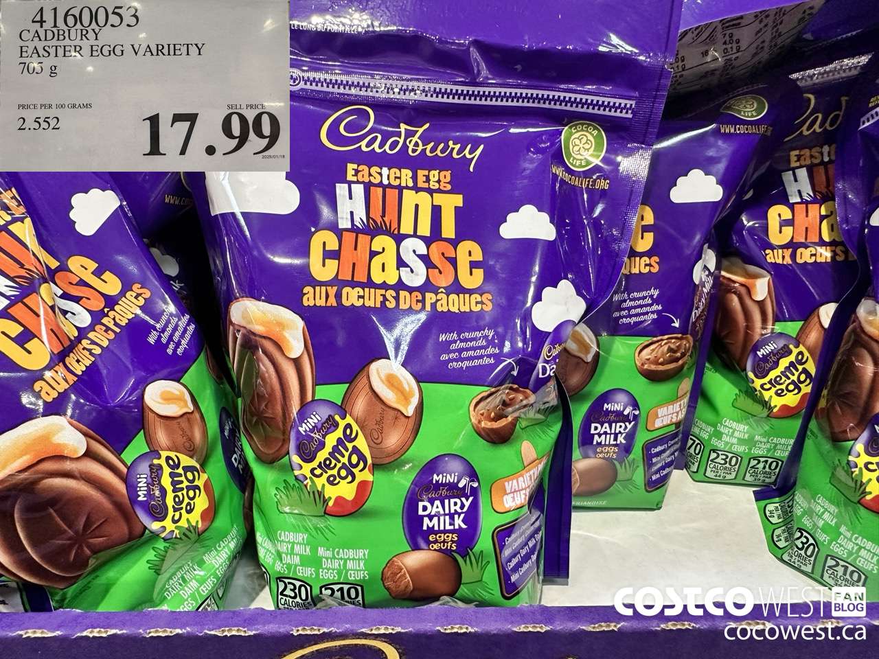 4160053 CADBURY EASTER EGG VARIETY 705G $17.99