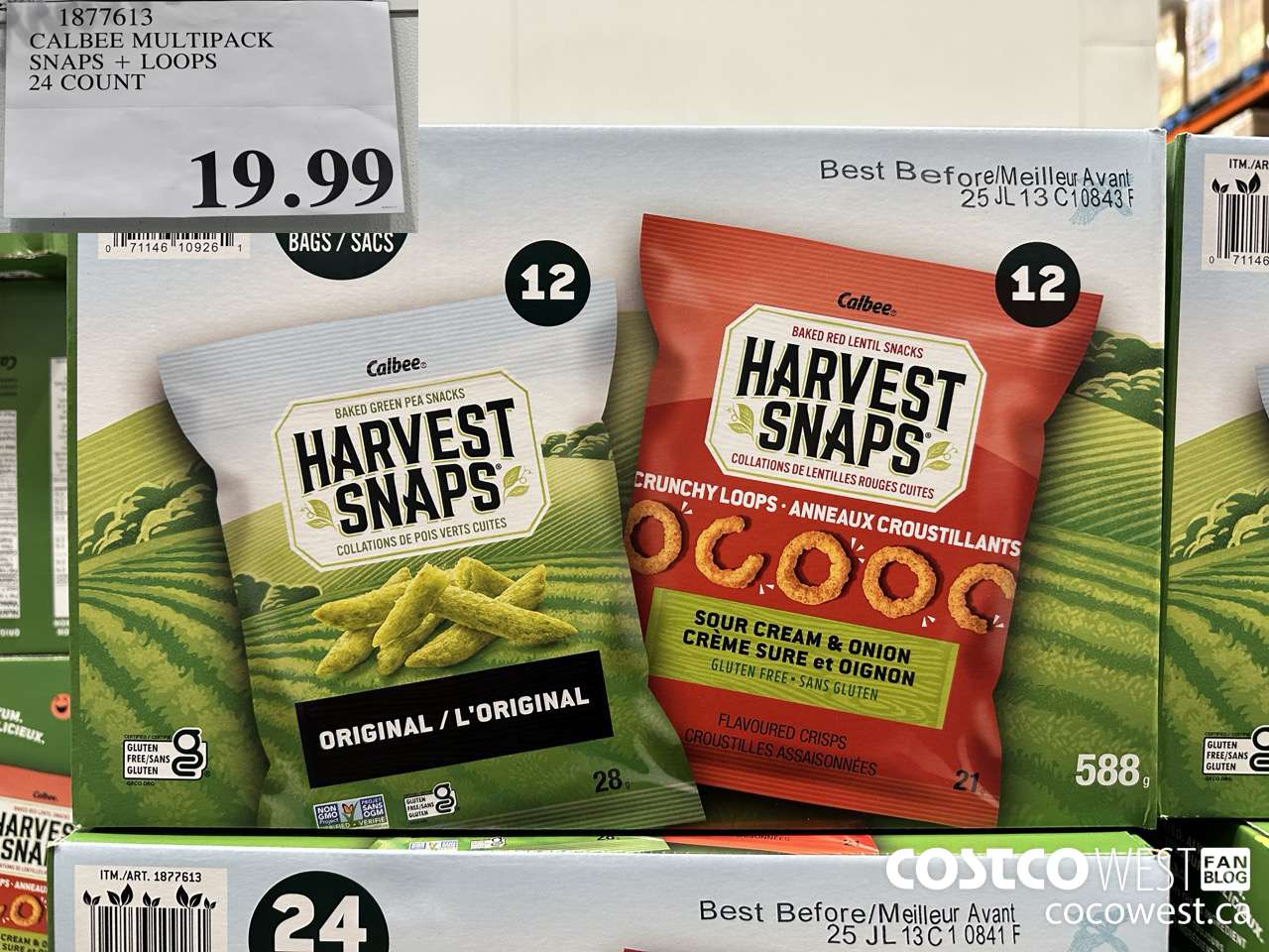 1877613 CALBEE MULTIPACK SNAPS + LOOPS 24 COUNT $19.99
