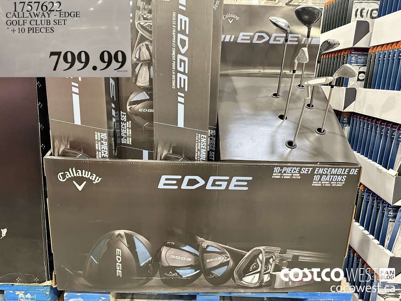 1757622 CALLAWAY EDGE GOLF CLUB SET 10 PIECES $799.99