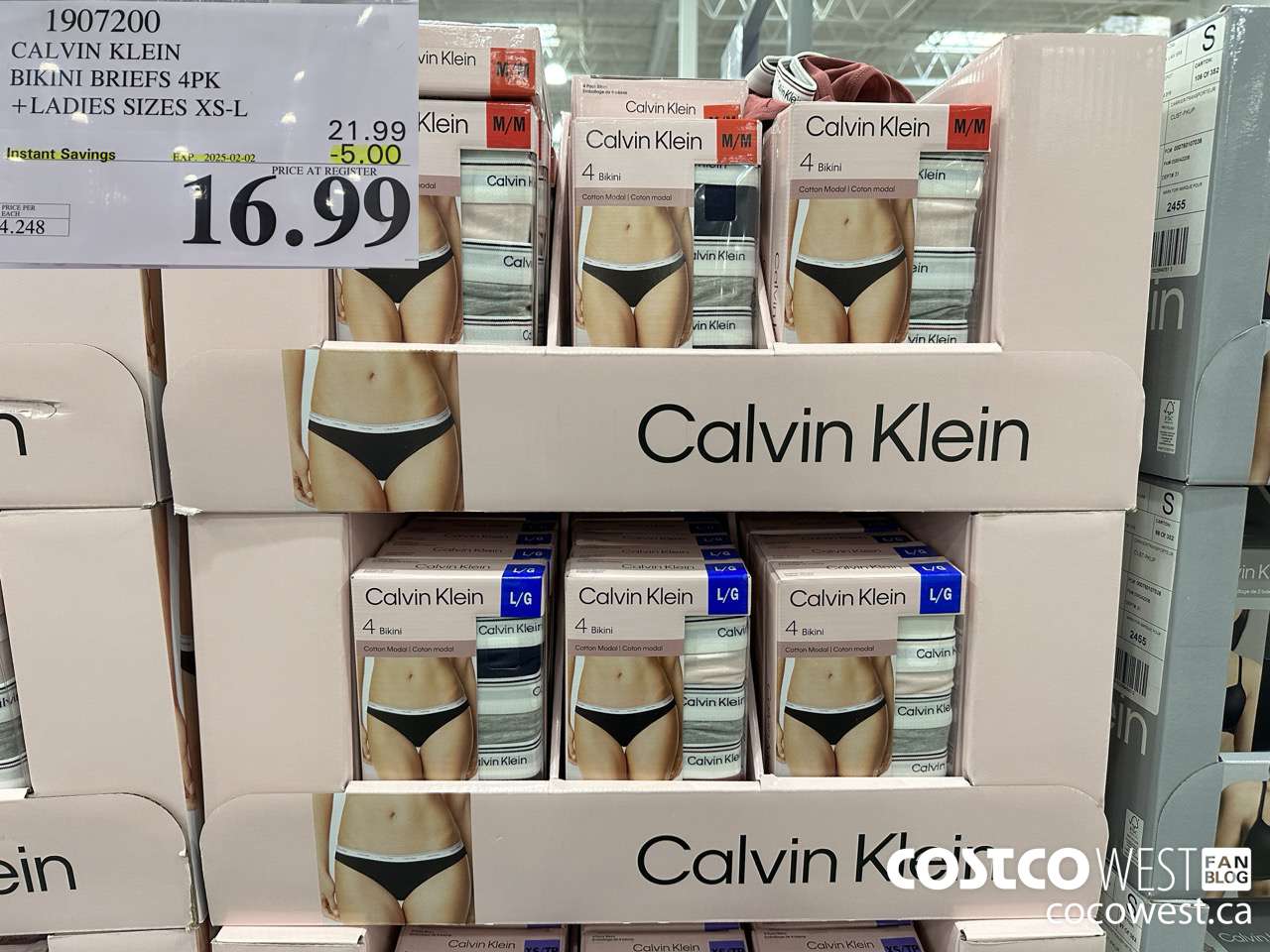 1907200 CALVIN KLEIN BIKINI BRIEFS 4PK LADIES SIZES XS-L ($5.00 INSTANT SAVINGS EXPIRES ON 2025-02-02) $16.99