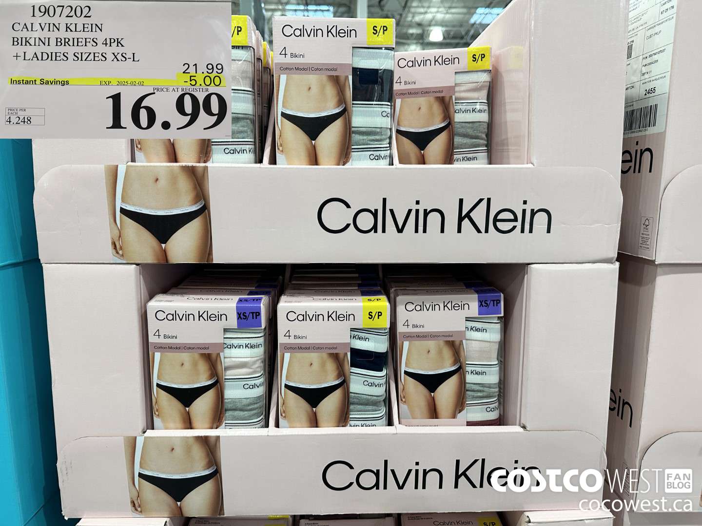 1907202 CALVIN KLEIN BIKINI BRIEFS 4PK LADIES SIZES XS-L ($5.00 INSTANT SAVINGS EXPIRES ON 2025-02-02) $16.99