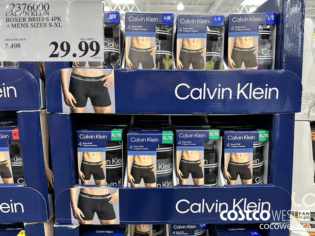 2376000 CALVIN KLEIN BOXER BRIEF 4PK MENS SIZES S-XL $29.99
