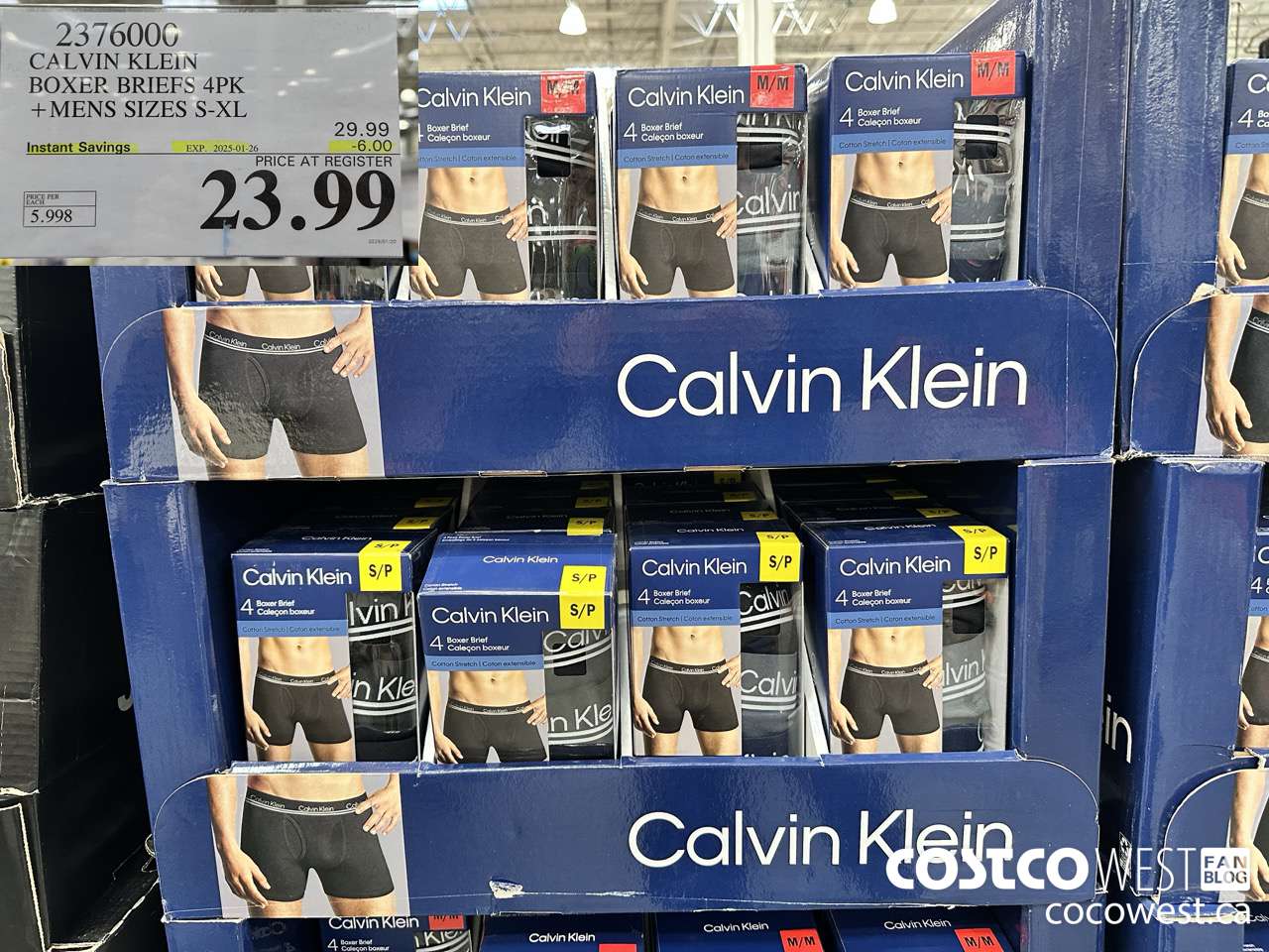 2376000 CALVIN KLEIN BOXER BRIEF 4PK MENS SIZES S-XL ($6.00 INSTANT SAVINGS EXPIRES ON 2025-01-26) $23.99