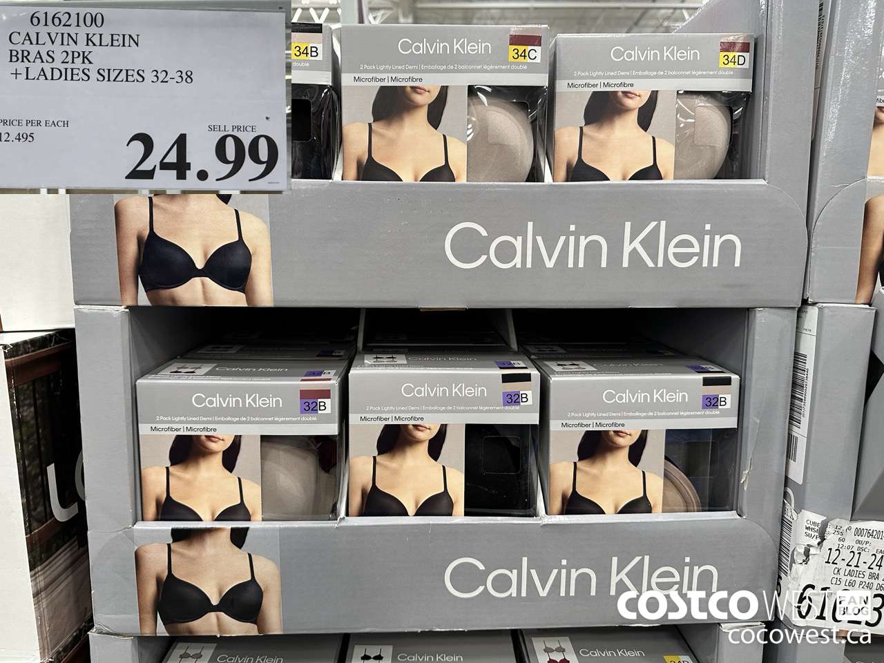 6162100 CALVIN KLEIN BRAS 2PK LADIES SIZES 32-38 $24.99
