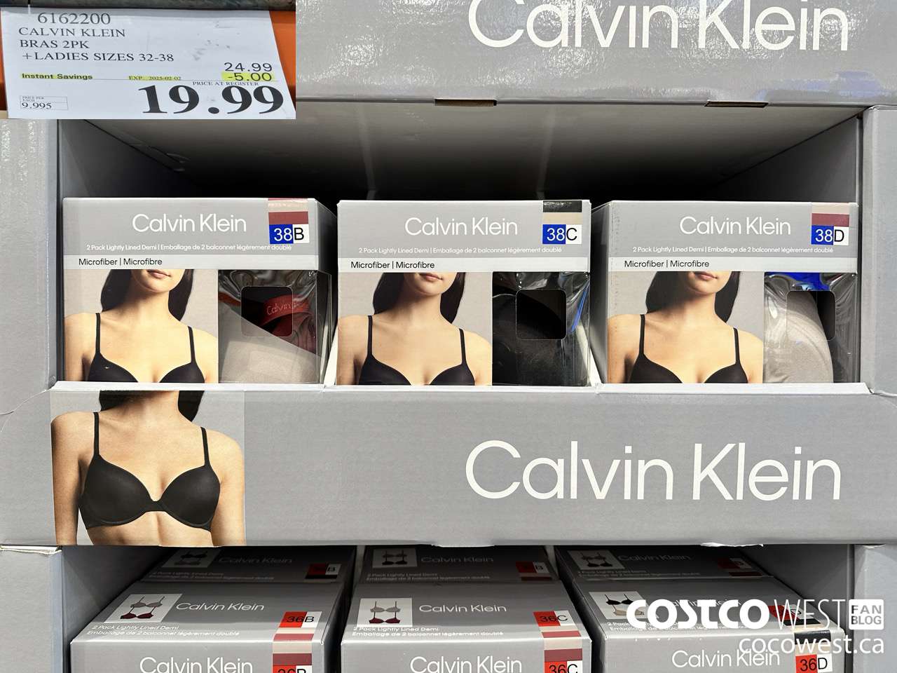 6162200 CALVIN KLEIN BRAS 2PK LADIES SIZES 32-38 ($5.00 INSTANT SAVINGS EXPIRES ON 2025-02-02) $19.99