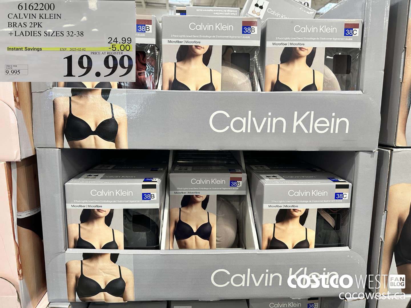 6162200 CALVIN KLEIN BRAS 2PK LADIES SIZES 32-38 ($5.00 INSTANT SAVINGS EXPIRES ON 2025-02-02) $19.99