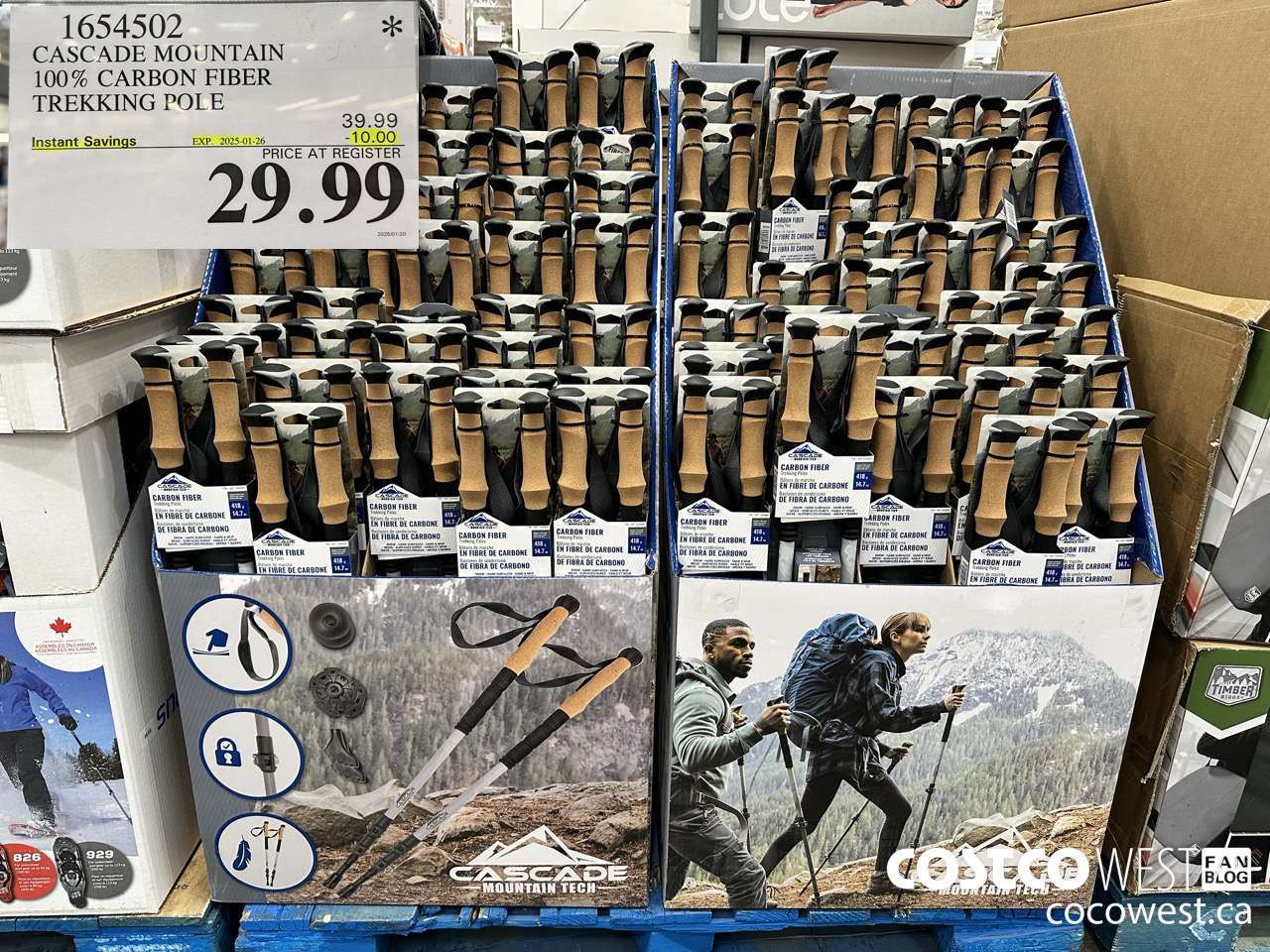 1654502 CASCADE MOUNTAIN 100% CARBON FIBRE TREKKING POLE ($10.00 INSTANT SAVINGS EXPIRES ON 2025-01-26) $29.99