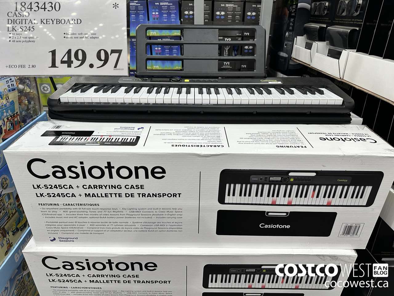 1843430 CASIO DIGITAL KEYBOARD LK-S245 WITH CASE $149.97