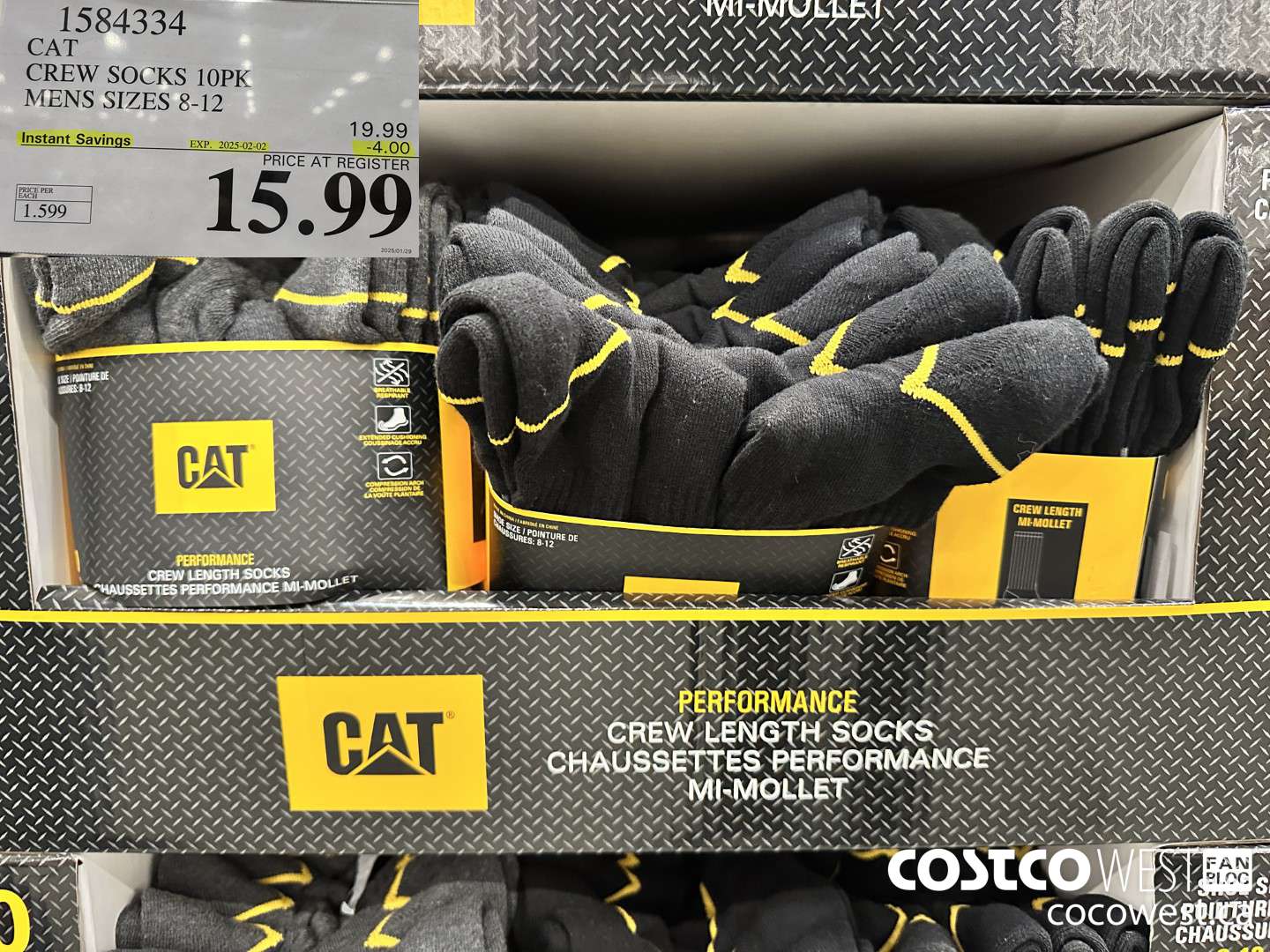 1584334 CAT CREW SOCKS 10PK MENS SIZES 8-12 ($4.00 INSTANT SAVINGS EXPIRES ON 2025-02-02) $15.99