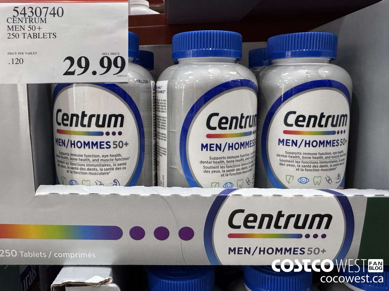 5430740 CENTRUM MEN/MEN 50+ 250 TABLETS $29.99