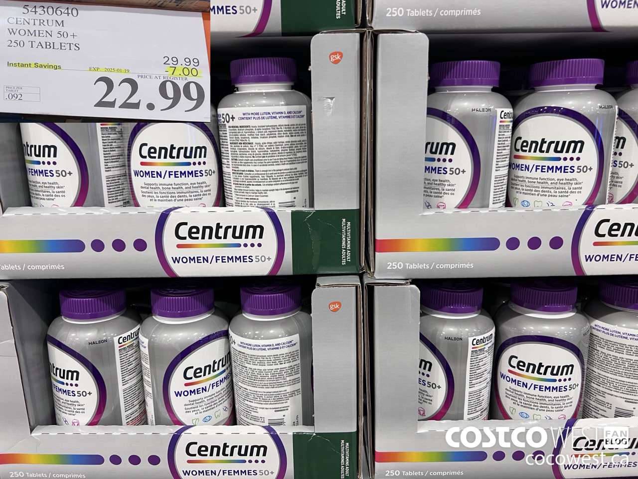 5430640 CENTRUM WOMEN 50+ 250 TABLET ($7.00 INSTANT SAVINGS EXPIRES ON 2025-01-19) $22.99