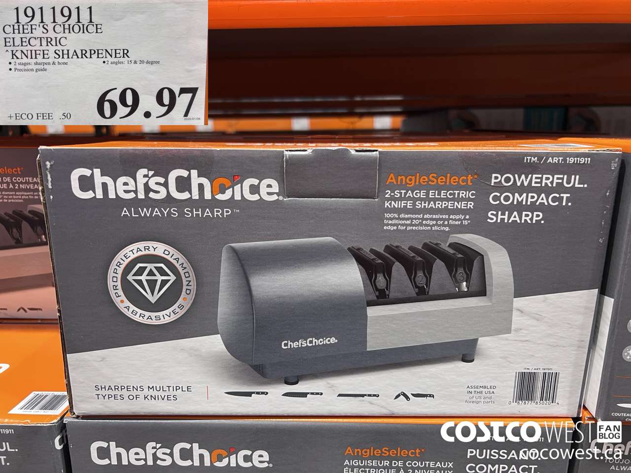 1911911 CHEF'S CHOICE KNIFE SHARPENER $69.97