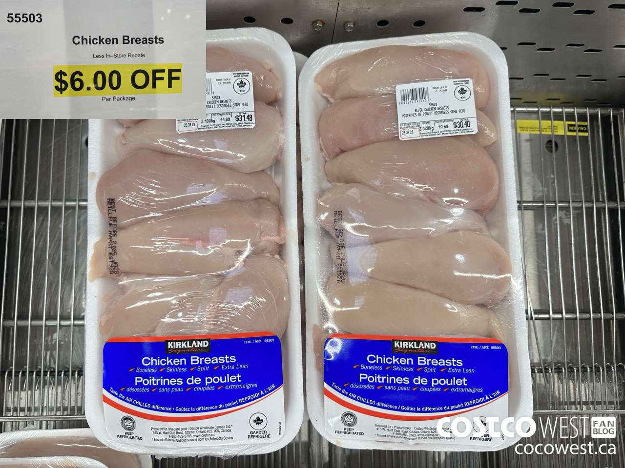 55503 CHICKEN BREASTS  ($6.00 INSTANT SAVINGS)