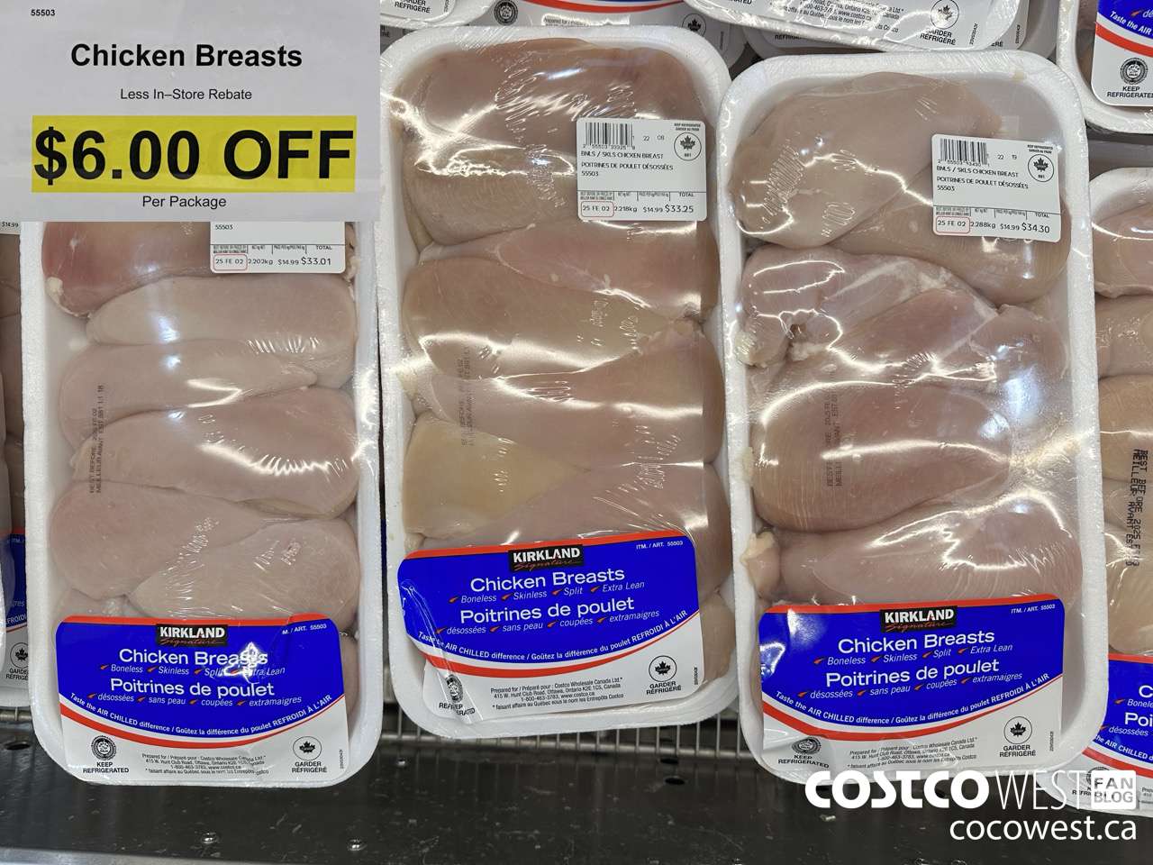 55503 CHICKEN BREASTS  ($6.00 INSTANT SAVINGS)