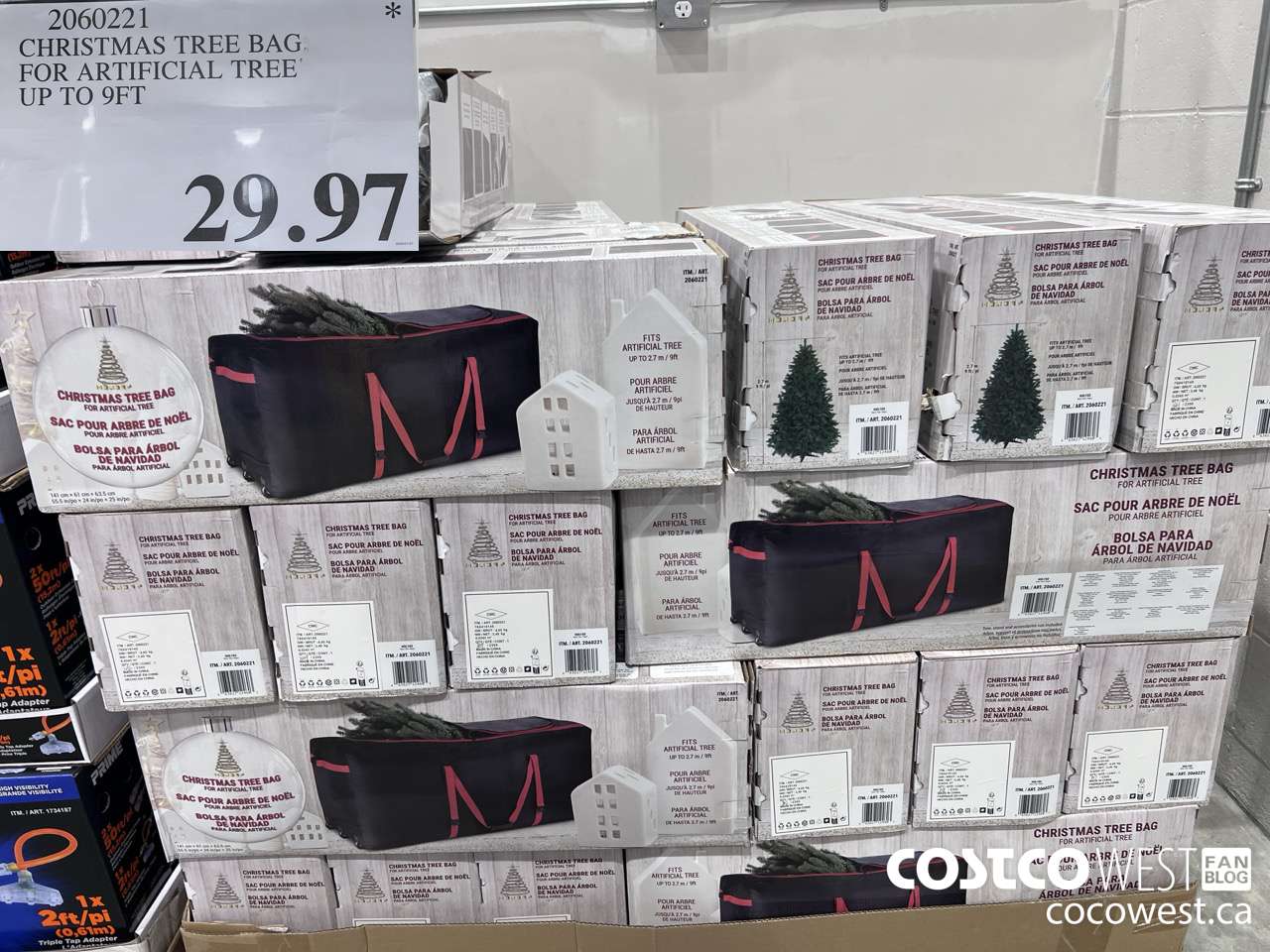 2060221 CHRISTMAS TREE BAG FOR ARTIFICIAL TREE UP TO 9FT $29.97