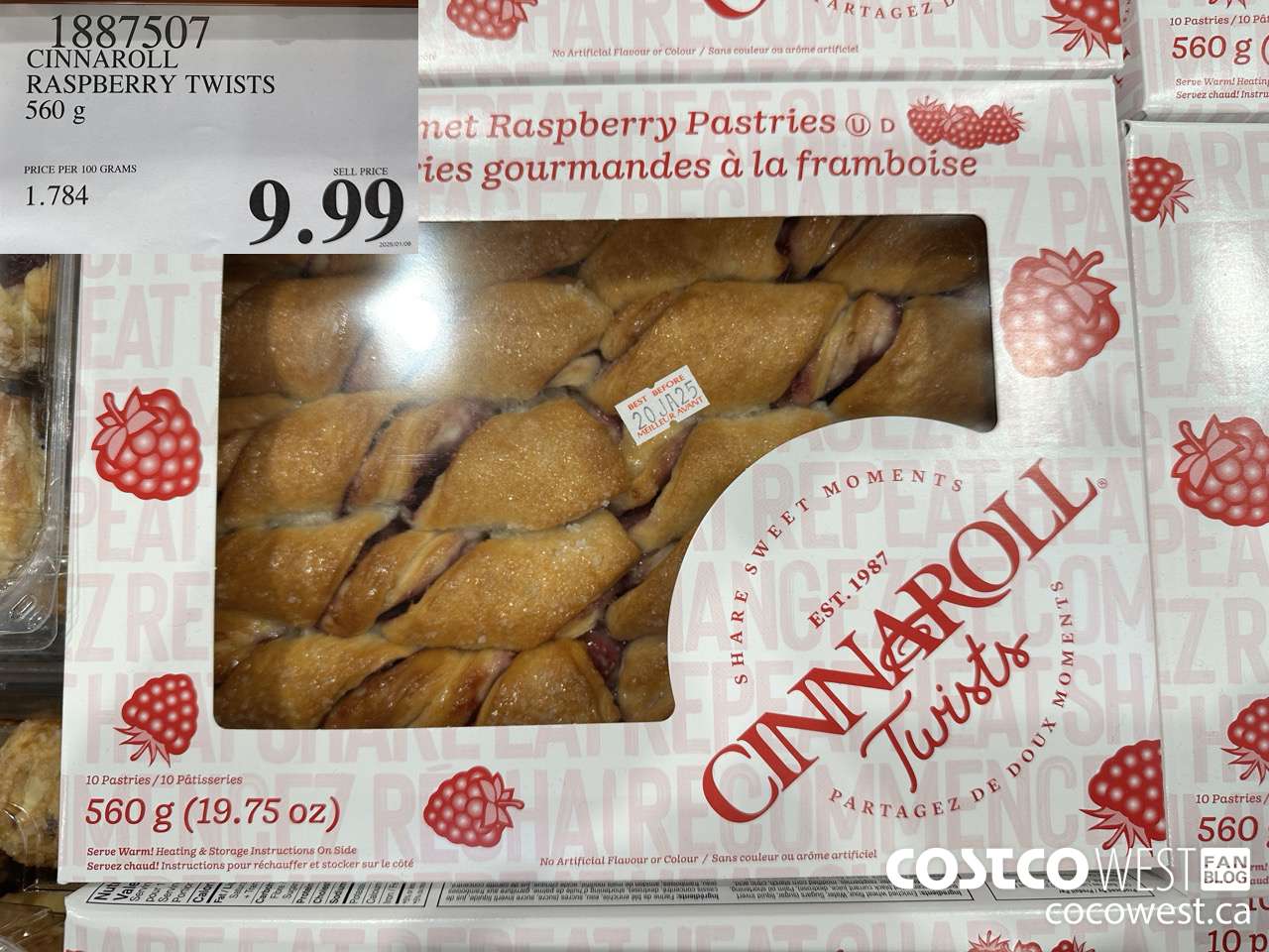 1887507 CINNAROLL RASPBERRY TWISTS 560G $9.99