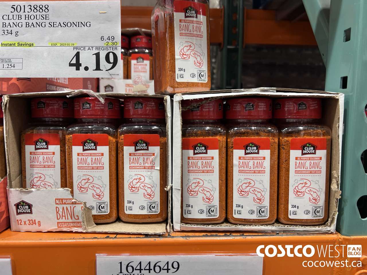 5013888 CLUB HOUSE BANG BANG SEASONING 334G ($2.30 INSTANT SAVINGS EXPIRES ON 2025-01-19) $4.19