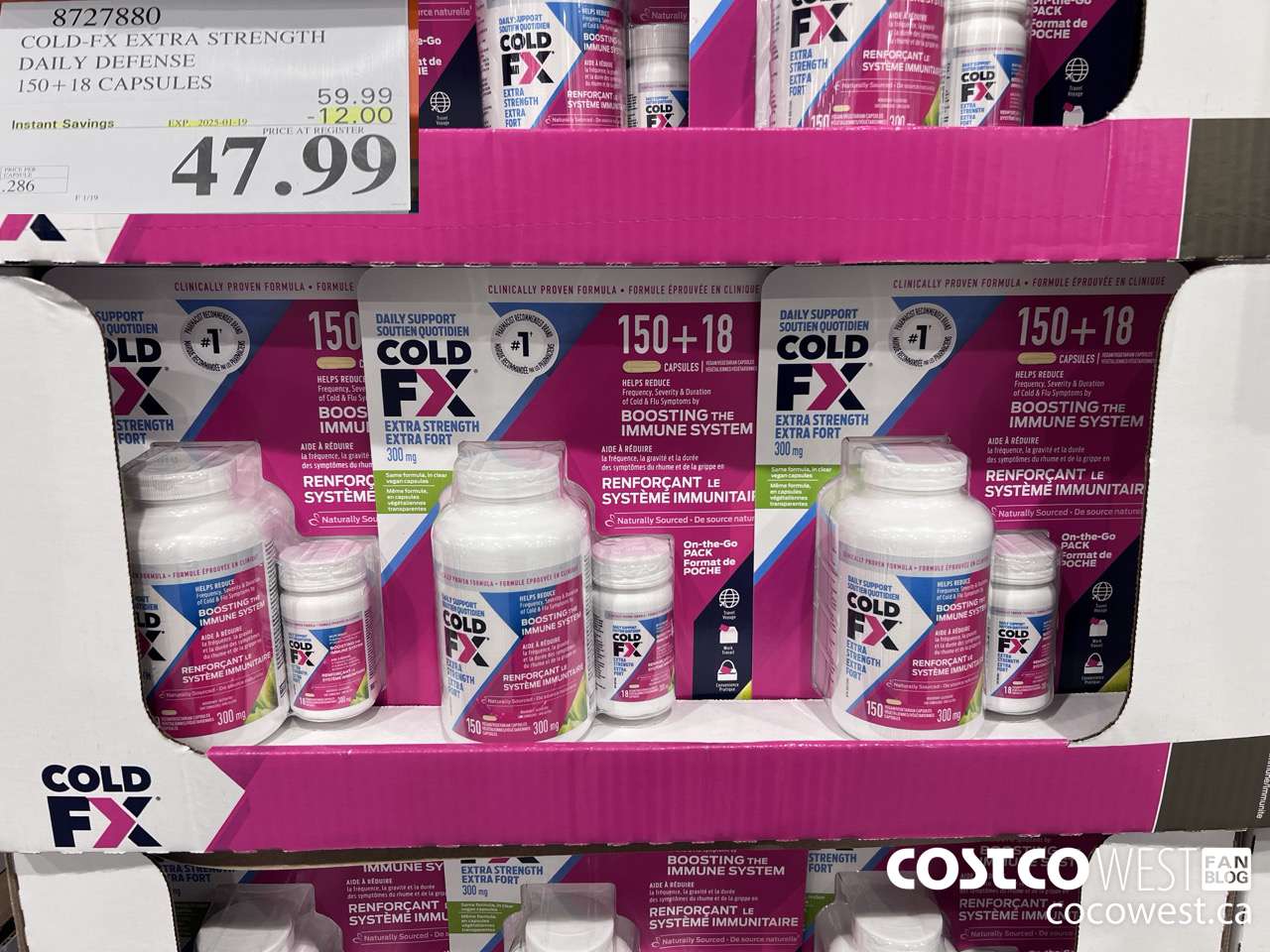 8727880 COLD-FX EXTRA STRENGTH DAILY DEFENSE 150 + 18 CAPSULES ($12.00 INSTANT SAVINGS EXPIRES ON 2025-01-19) $47.99