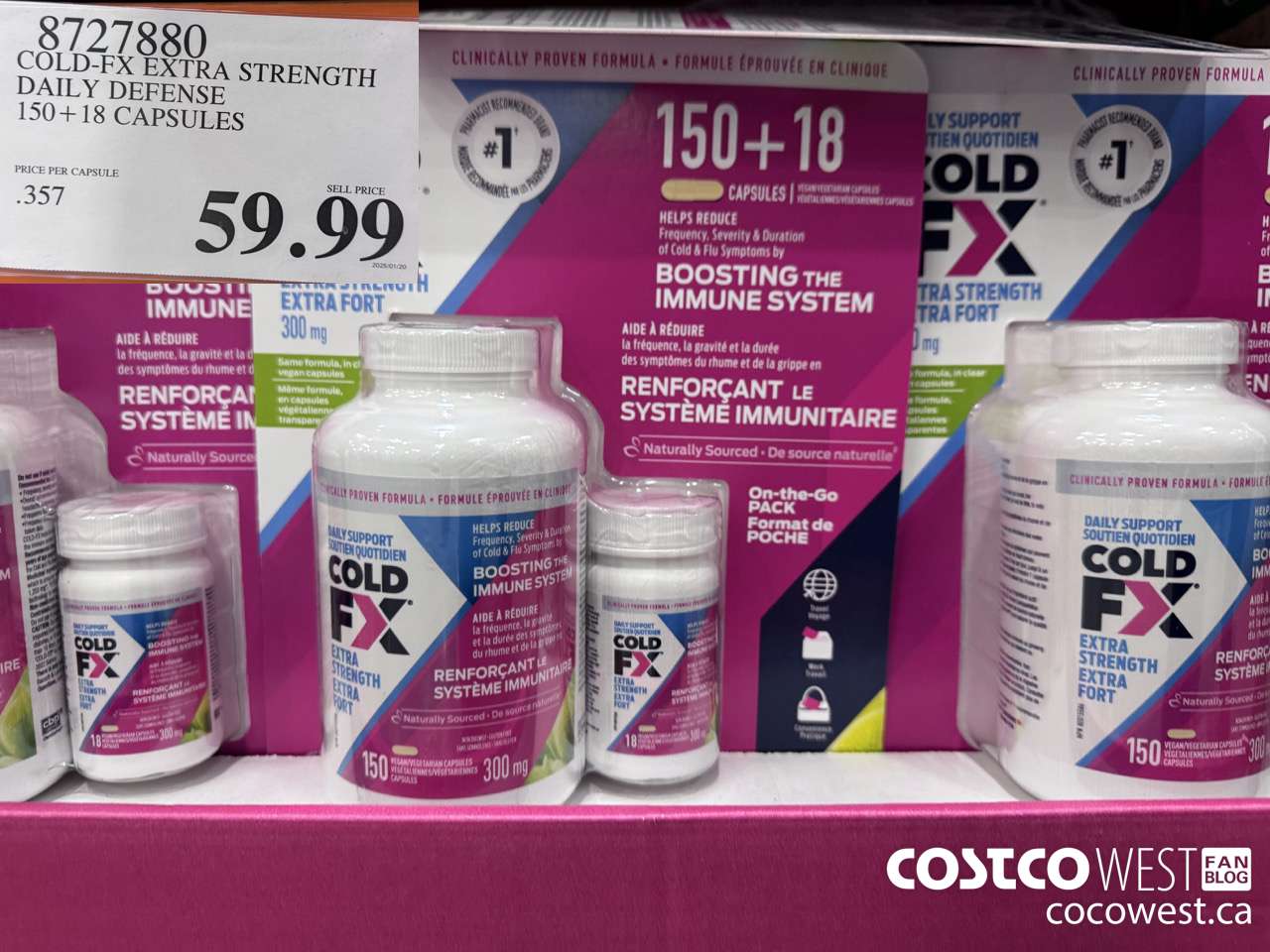 8727880 COLD-FX EXTRA STRENGTH DAILY DEFENSE 150 + 18 CAPSULES $59.99