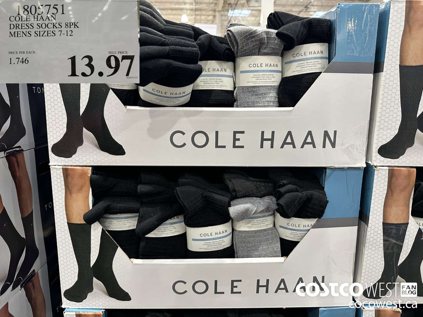 1805751 COLE HAAN DRESS SOCKS 8PK MENS SIZES 7-12 $13.97