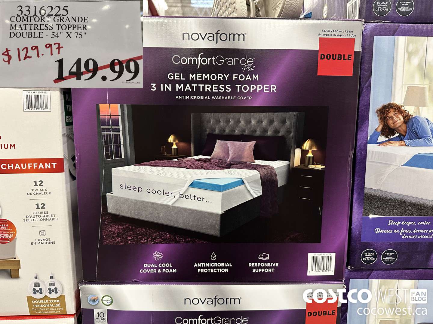 3316225 COMFORTE GRANDE MATTRESS TOPPER DOUBLE 54