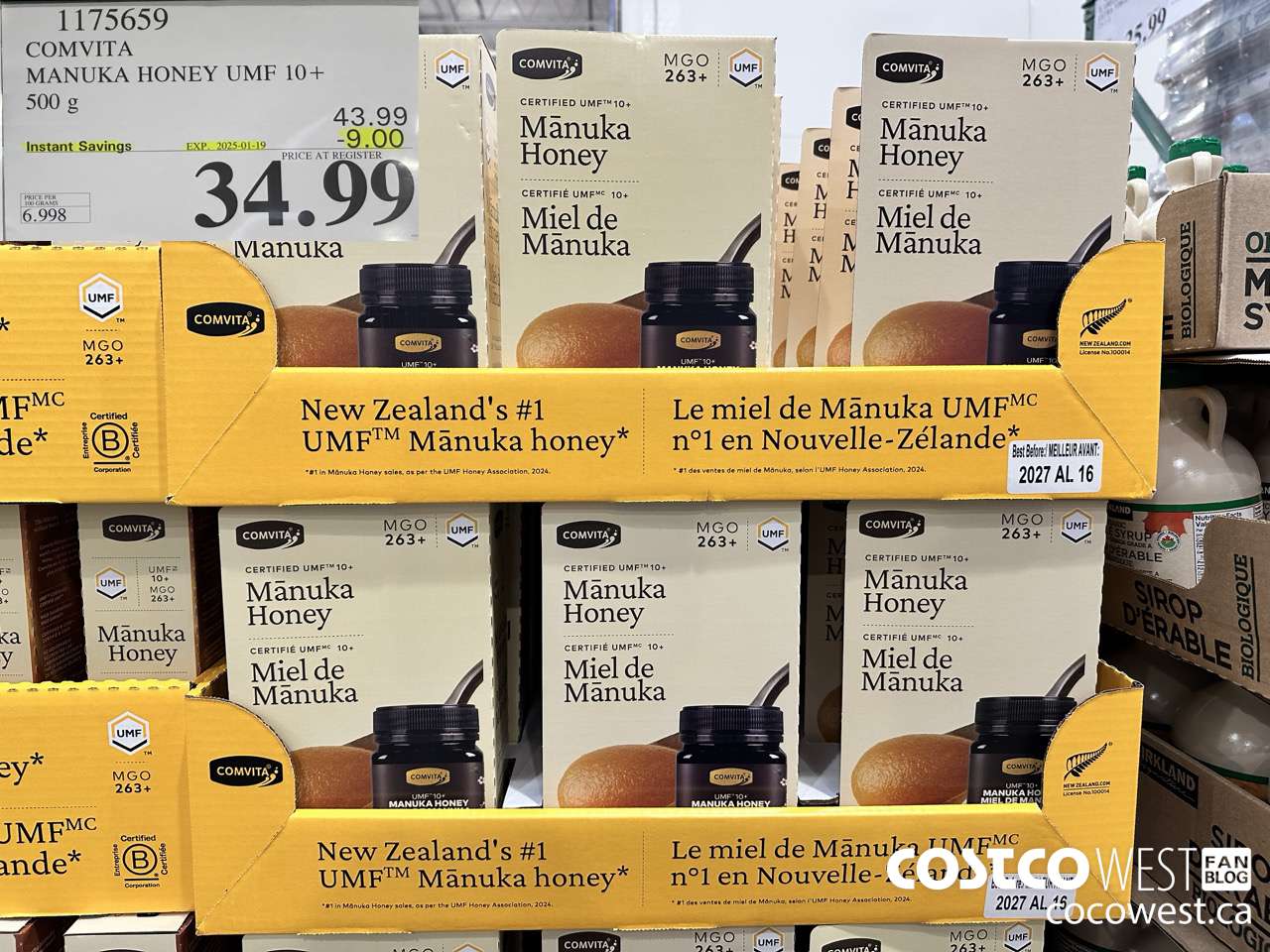 1175659 COMVITA MANUKA HONEY UMF 10+ 500 G ($9.00 INSTANT SAVINGS EXPIRES ON 2025-01-19) $34.99