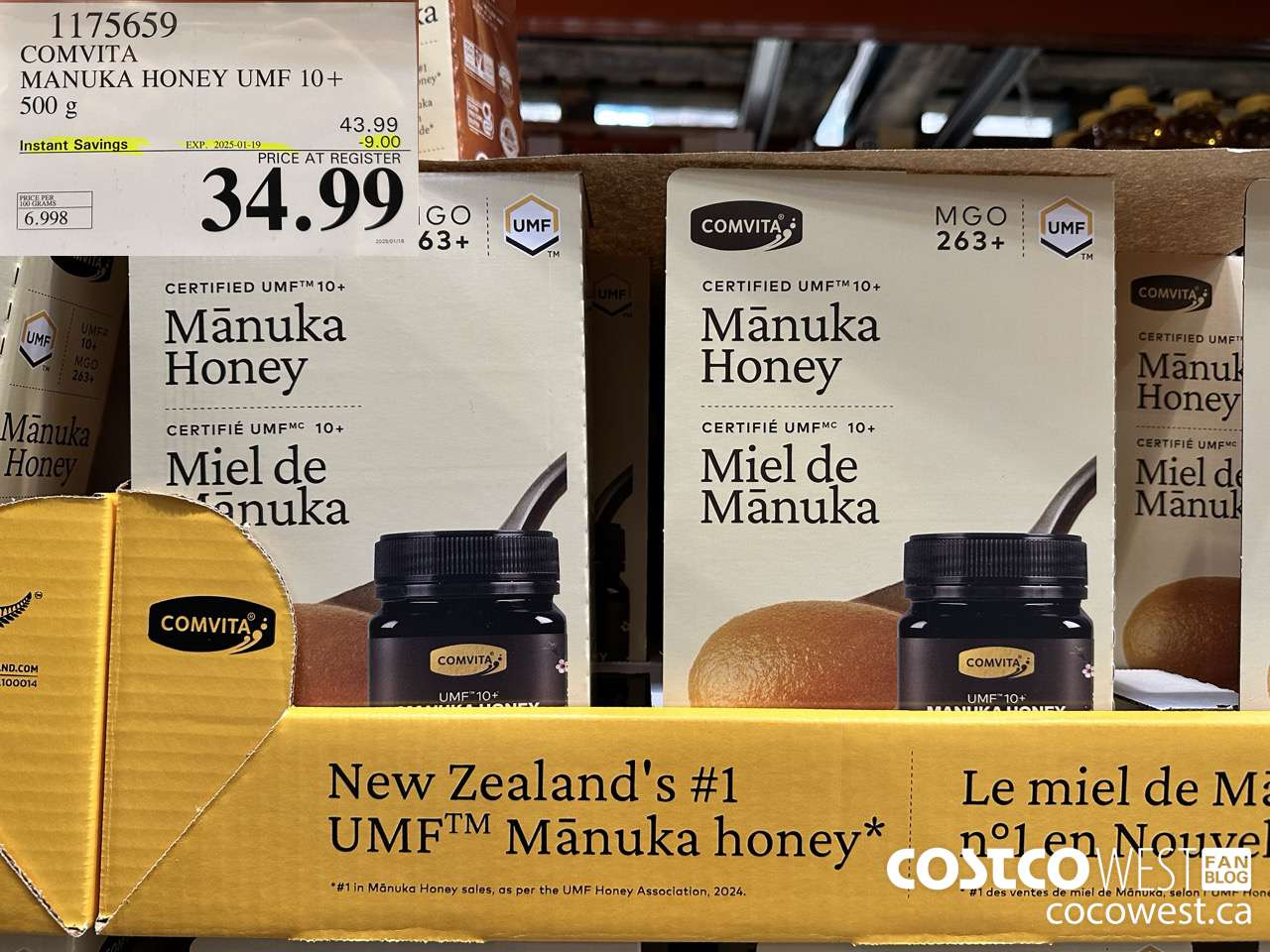 1175659 COMVITA MANUKA HONEY UMF 10+ 500 G ($9.00 INSTANT SAVINGS EXPIRES ON 2025-01-19) $34.99
