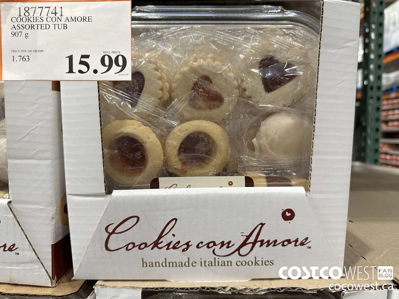 1877741 COOKIES CON AMORE ASSORTED TUB 907G $15.99