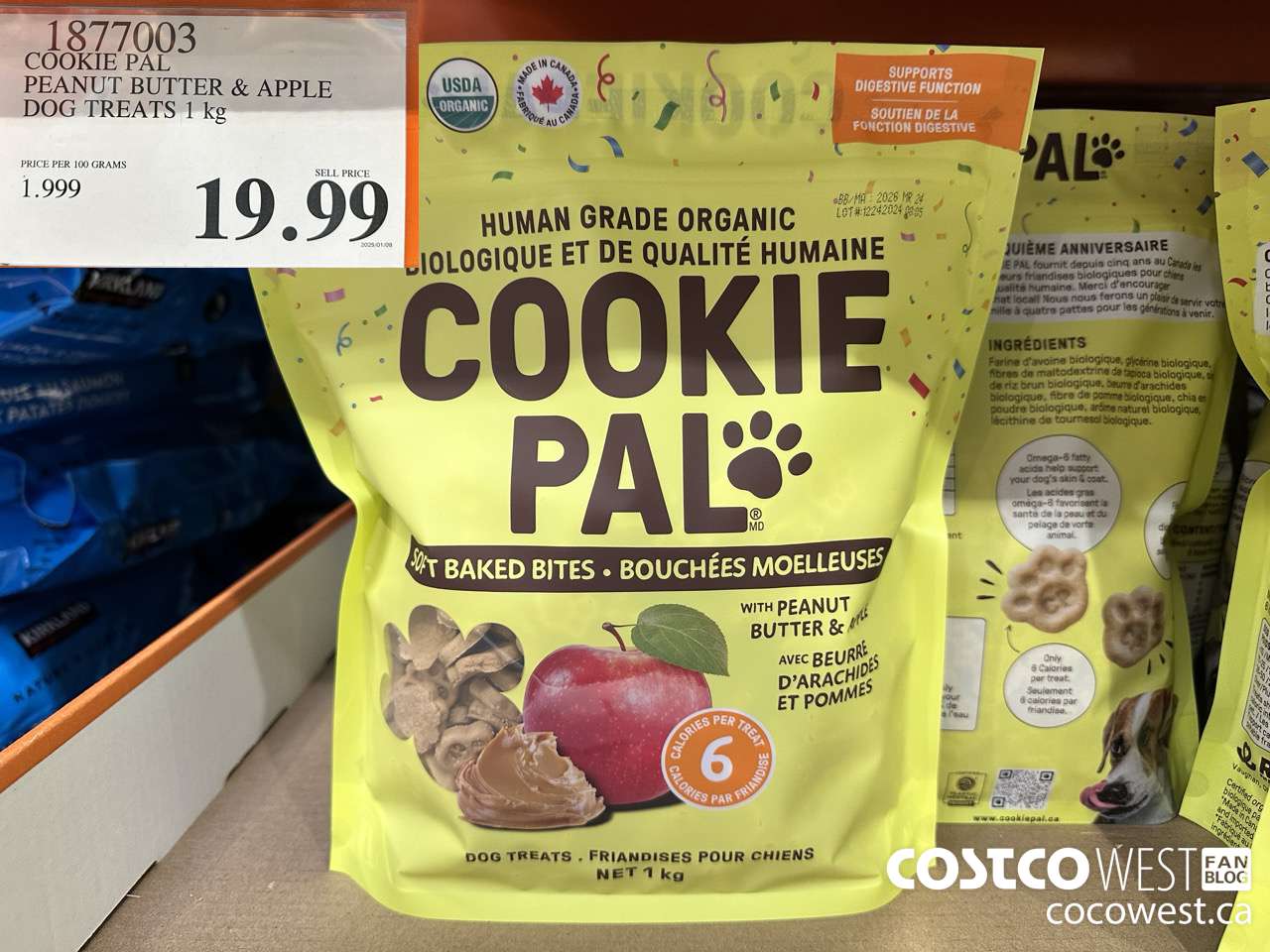 1877003 COOKIE PAL PEANUT BUTTER & APPLE DOG TREATS 1 KG $19.99