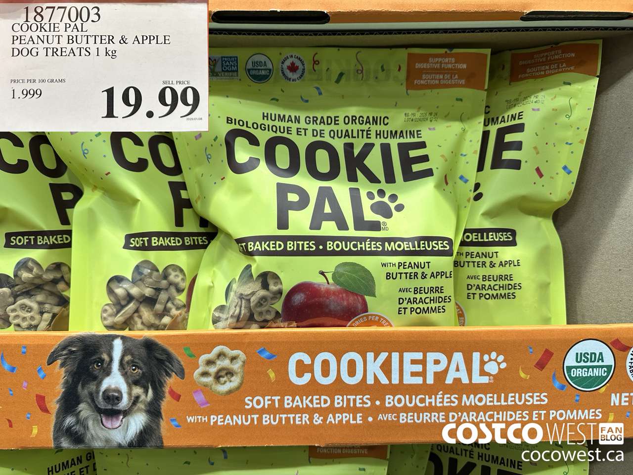 1877003 COOKIE PAL PEANUT BUTTER & APPLE DOG TREATS 1 KG $19.99