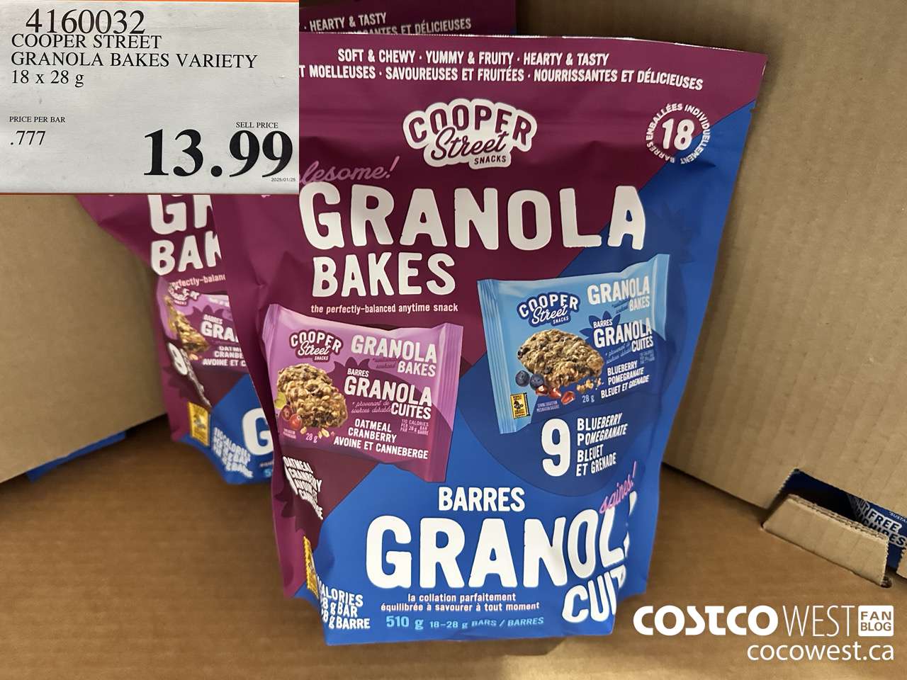 4160032 COOPER STREET GRANOLA BAKES VARIETY 18 X 28G $13.99