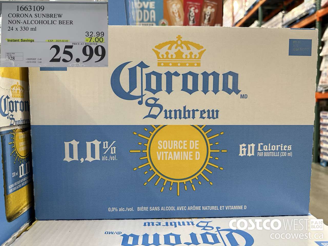 1663109 CORONA NON-ALCOHOLIC BEER 24 X 330 ML ($7.00 INSTANT SAVINGS EXPIRES ON 2025-02-02) $25.99