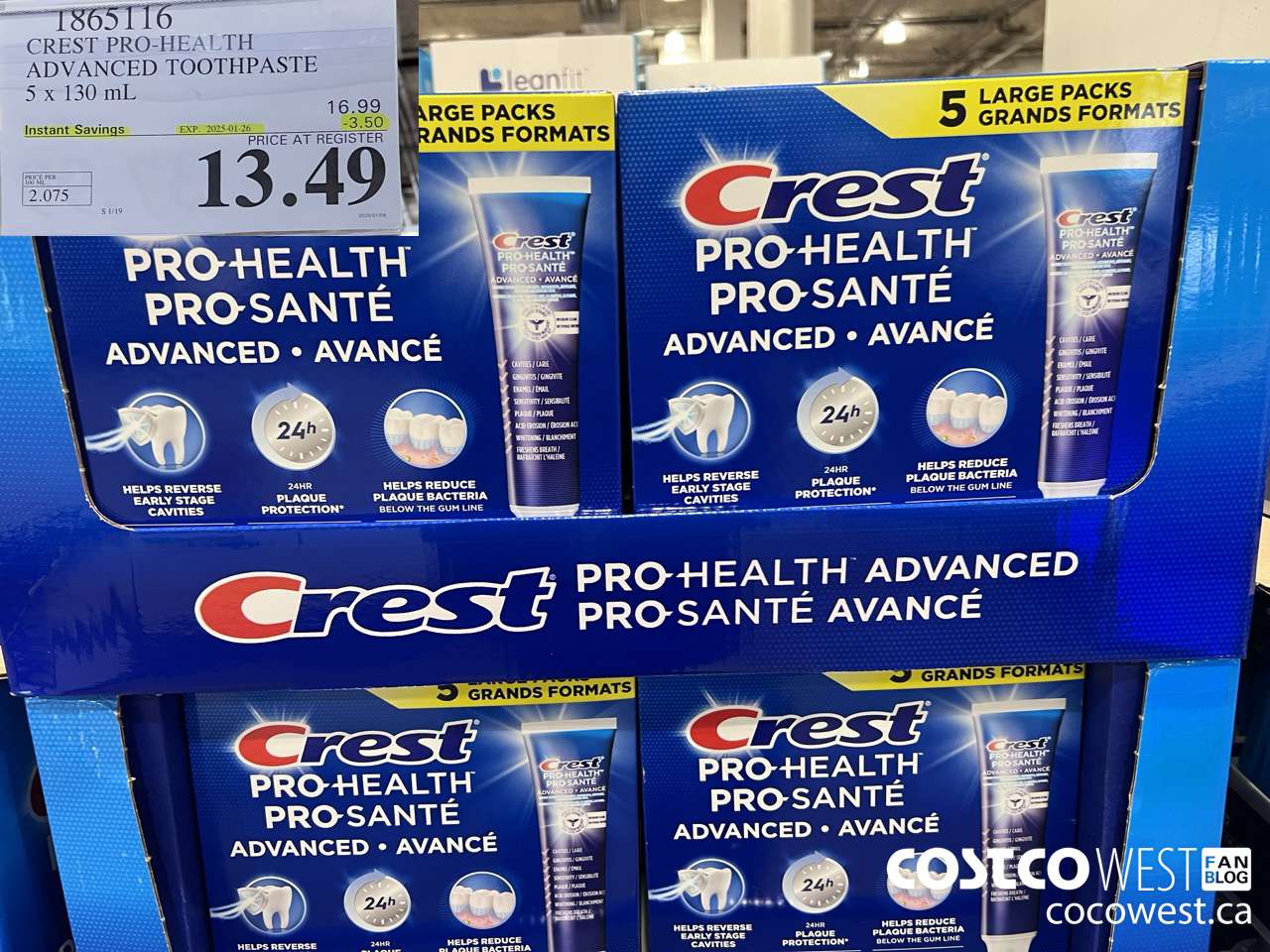 1865116 CREST PRO-HEALTH ADVANCED TOOTHPASTE 5 X 130ML ($3.50 INSTANT SAVINGS EXPIRES ON 2025-01-26) $13.49